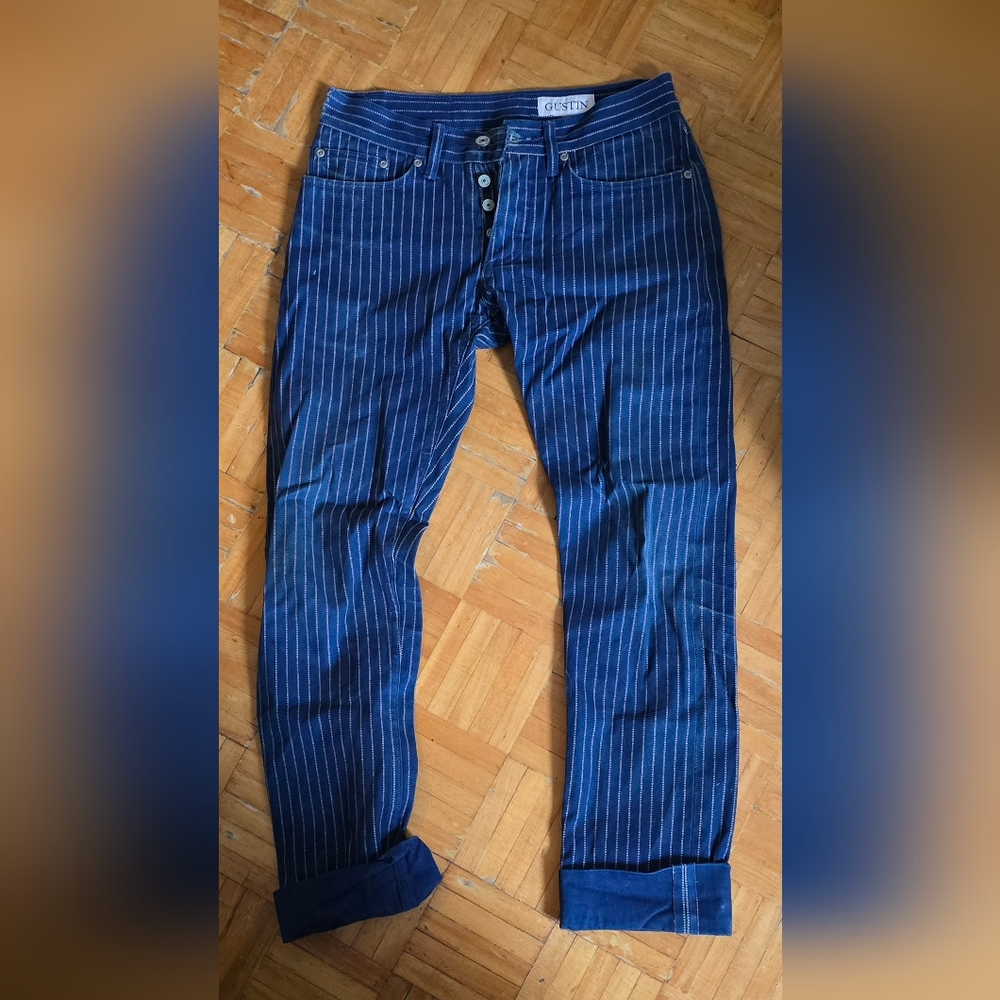 Gustin Selvage Denim Blue Wabash Stripe